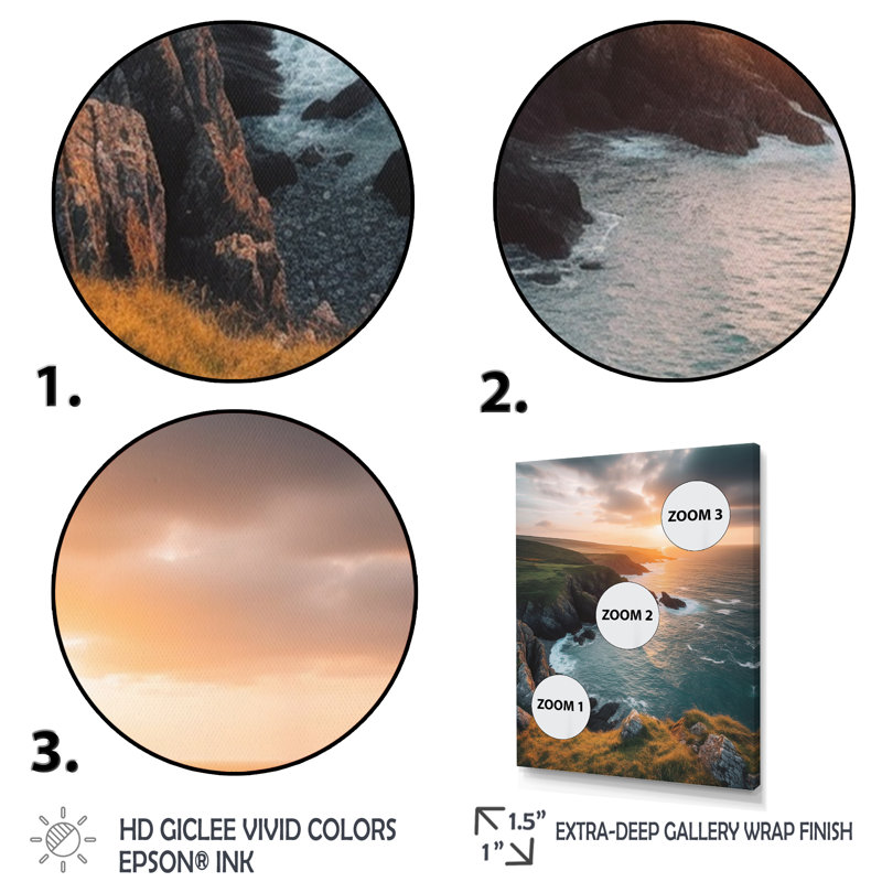 Impression sur toile Seaside Serenity I, Cadre simple argenté, H 44 po x l 34 po x P 1,5 po