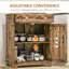 Buffet avec comptoir en bois massif, armoire de cuisine moderne avec 2 tiroirs, portes et tablette réglable-1860155418-1860155423
