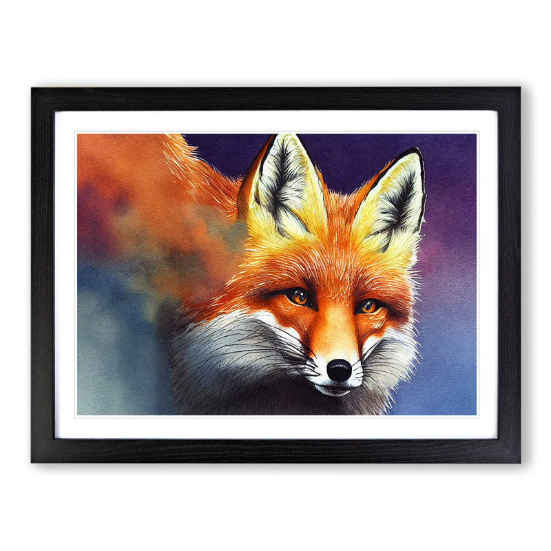Fox Vol.3 - Single Picture Frame Print, 25cm H x 34cm W x 2cm D, Black