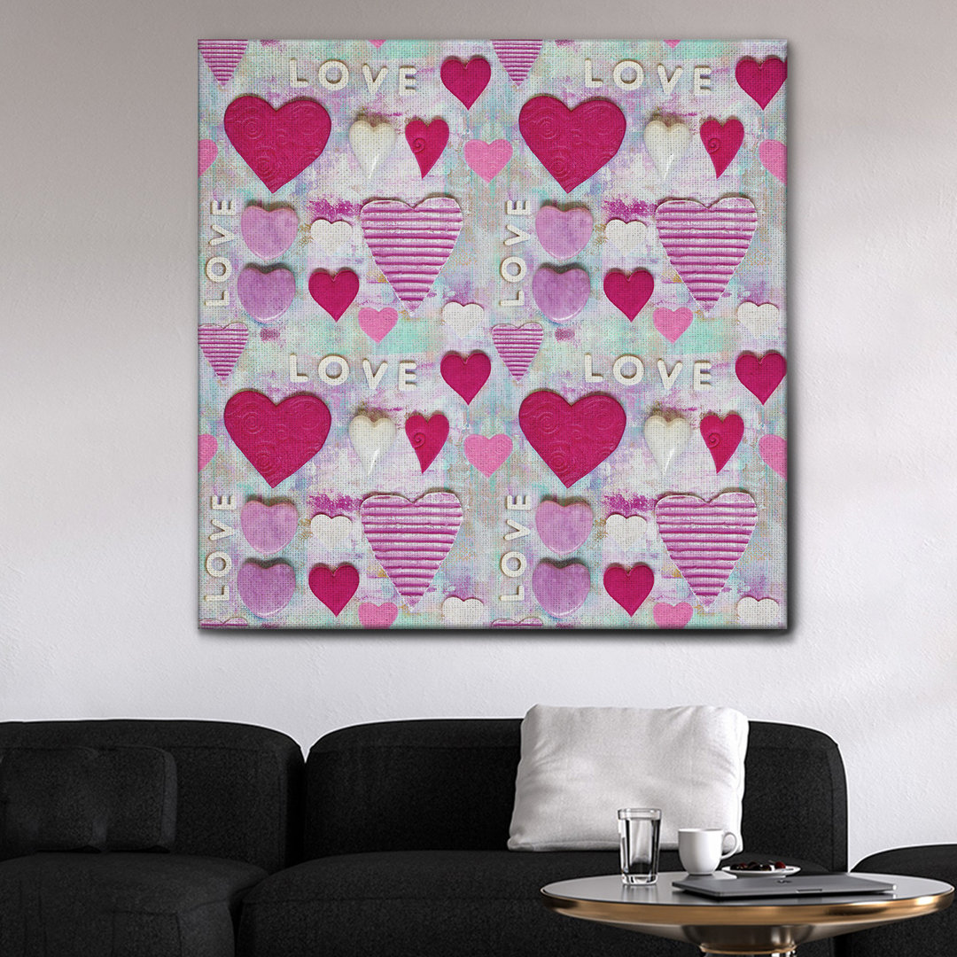 Leinwandbild Pink Hearts Sample von Andrea Haase