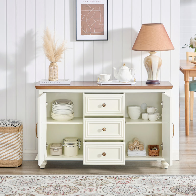 Buffet 47,3 "Mid Century, Brown+White