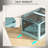 Stackable Storage Bins with Lids, Wheels, and Collapsible, Blue