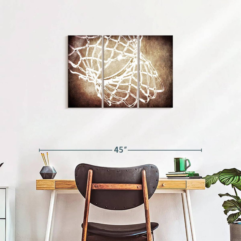 «Basketball Net» sur toile, par 3 pièces par S, H 33 po x l 20 po x P 1,25 po