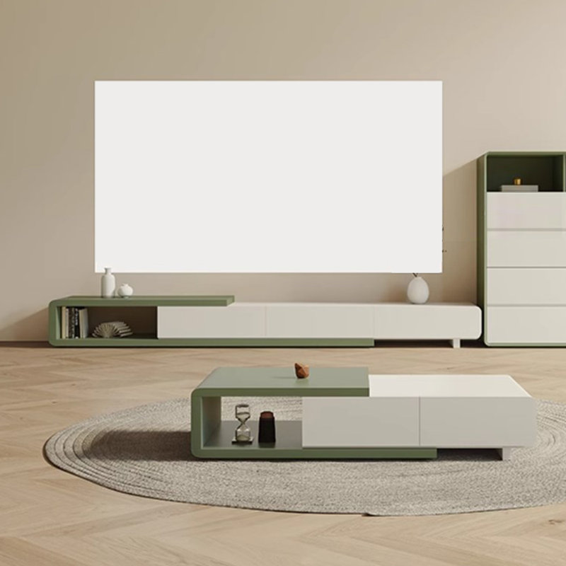 Combinaison simple et moderne de meuble télé rétractable