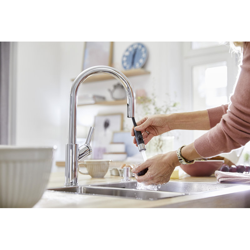 Carena Pull Out Single Lever Monobloc Tap, Chrome