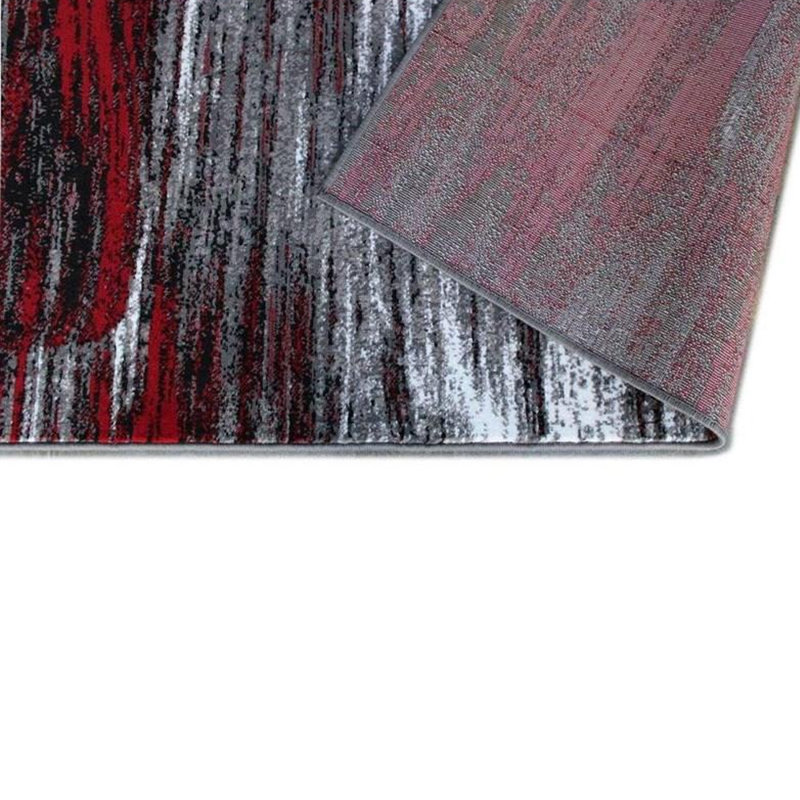 Tapis rouge / noir / gris Darrius, Rectangle 8 pi x 10 pi