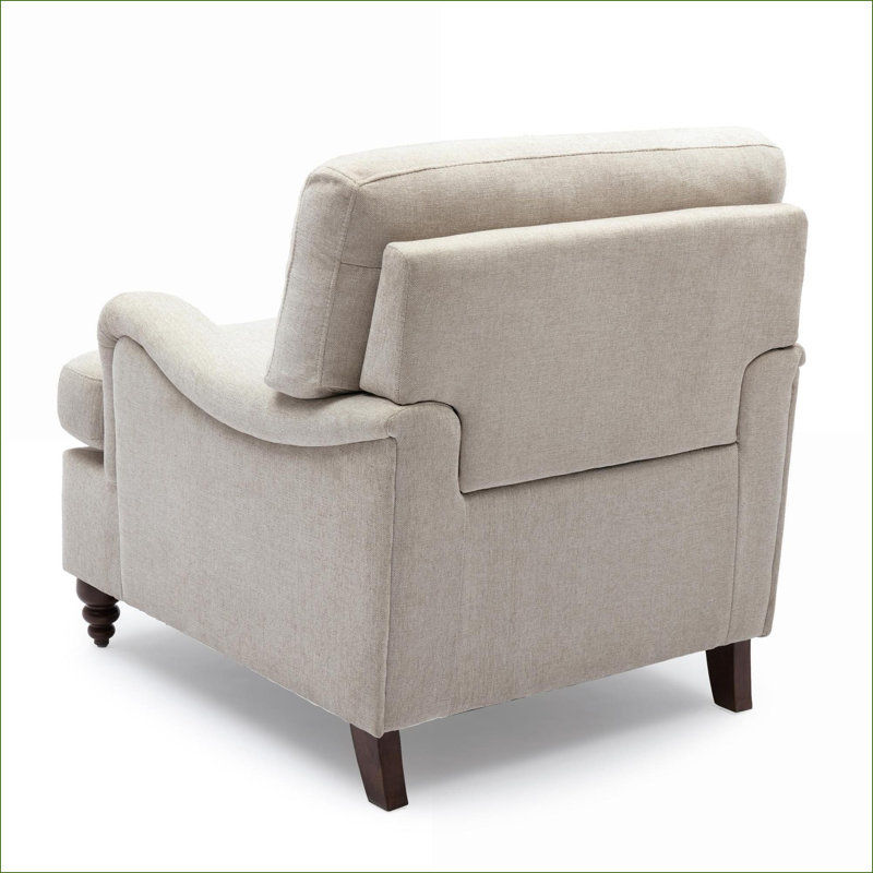 Fauteuil d'appoint rembourré brun clair Candor brun (avoine de mer), siège pour adulte dans la chambre du salon, Beige