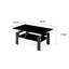 Table basse moderne à 2 niveaux en verre - Table d'appoint en acrylique transparent et chrome pour le salon-724856048-724856049