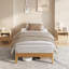 Structure de lit simple, cadre de lit plateforme en bois de 11,8 pouces avec lattes en bois, espace sous le lit de 7,5 pouces, aucun sommier tapissier requis, conception silencieuse, assemblage facile-129238374-129238375