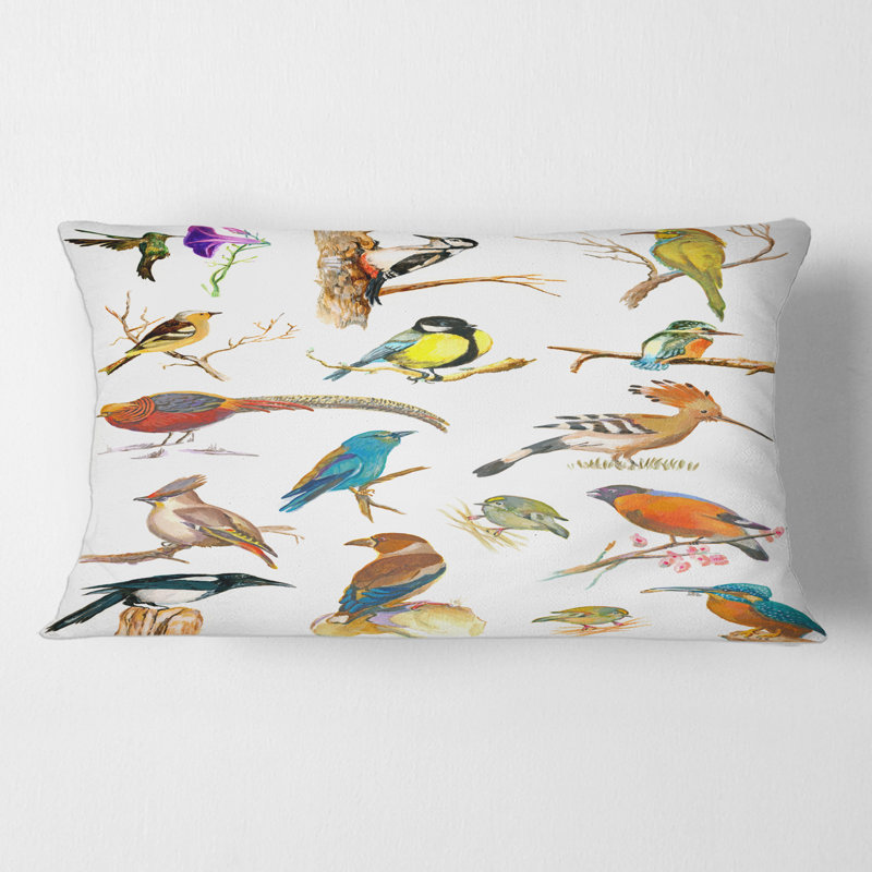 Housse et insert de coussin rectangulaire Vibrant Birds Plancard