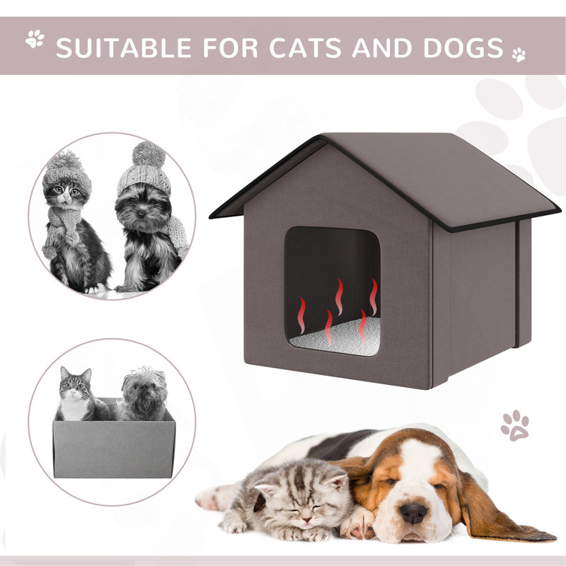Abris pour chat chauffé Pawhut pour l'extérieur et l'intérieur