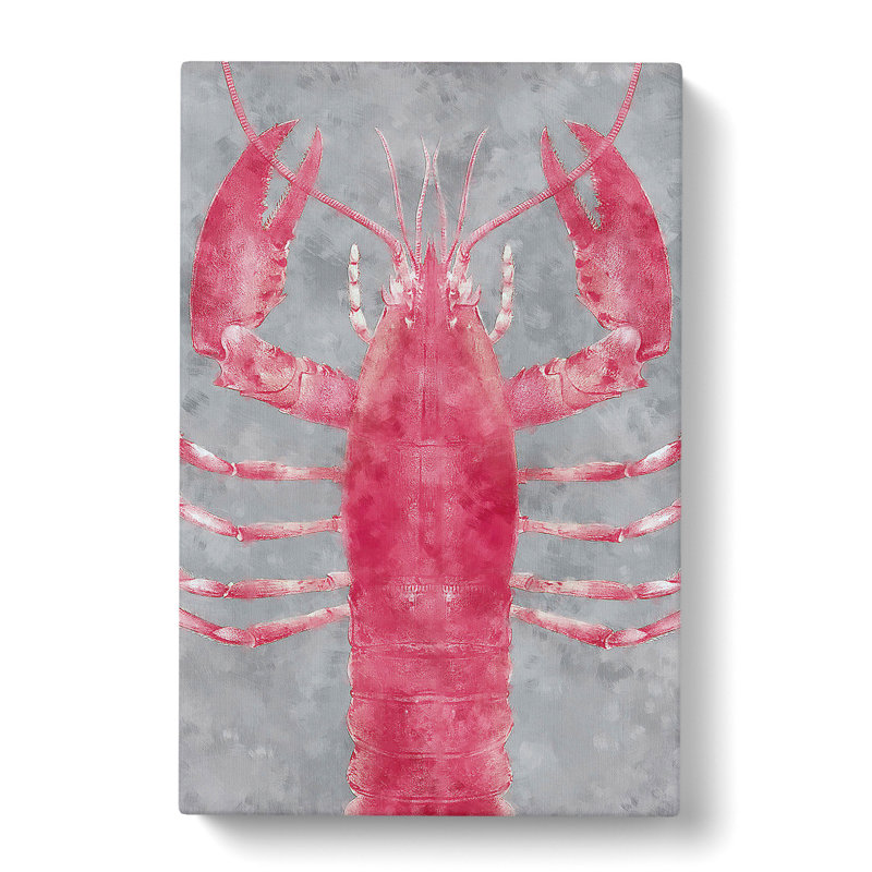 The Pink Lobster - Wrapped Canvas Painting, 50cm H x 35cm W x 3cm D