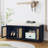 Rattan bench with storage cabinet