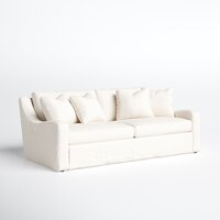 Alanna 88 Cotton Square Arm Slipcovered Sofa with Reversible Cushions