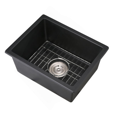 Évier de bar en quartz avec crépine L 13,77 po x l 17,71 po Quartz