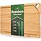 Bamboo Cutting Board - Multi-Sizes Wooden Cutting Boards for Kitchen, Convenient Kitchen Essentials with Deep Juice Grooves, Cutting Board for Chopping & Serving, Medium, Natural