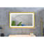 Grand miroir de salle de bain rectangulaire à DEL avec brouillard et fonction à intensité variable. Lumières, maquillage, rasage, soin de la peau-1735117671