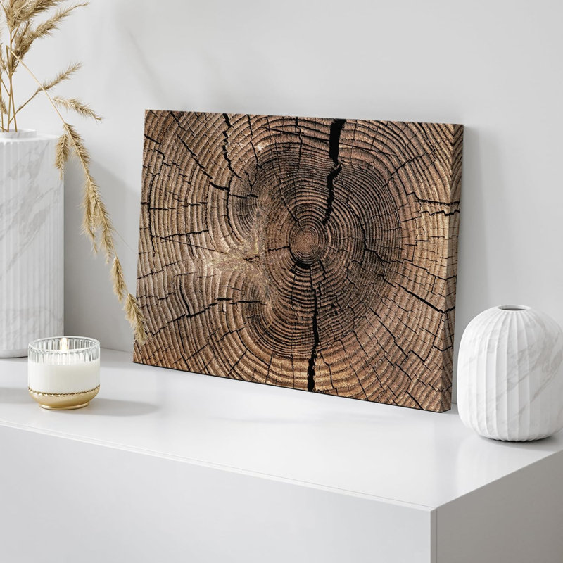 «Brown Log Wood Ring Rings Nature» sur toile, H 24 po x l 36 po x P 1,5 po, Toile tendue