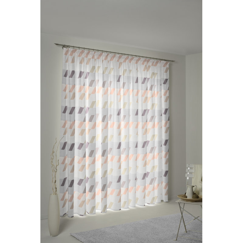 Lopez Room Darkening Curtains, 225cm H x 132cm W, Pink/Violet/Beige