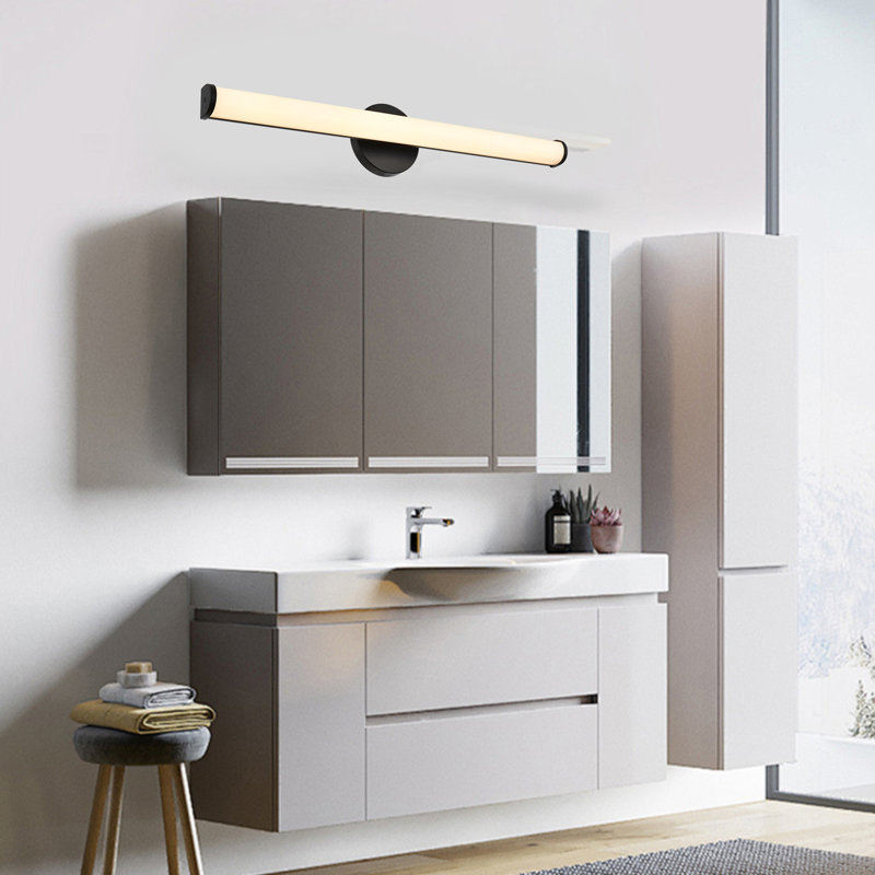 Luminaires noirs de meuble-lavabo de salle de bain, luminaires de salle de bain modernes de 30 pouces au-dessus d'une applique à miroir 24W 3000K