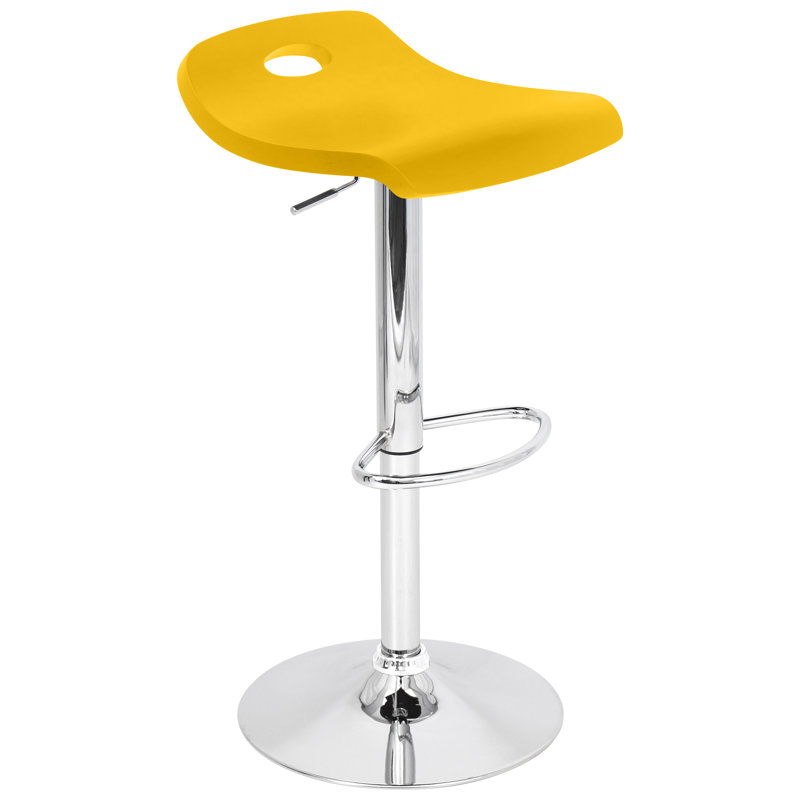Humphrey Swivel Adjustable Height Counter Stool with Metal Frame, Yellow
