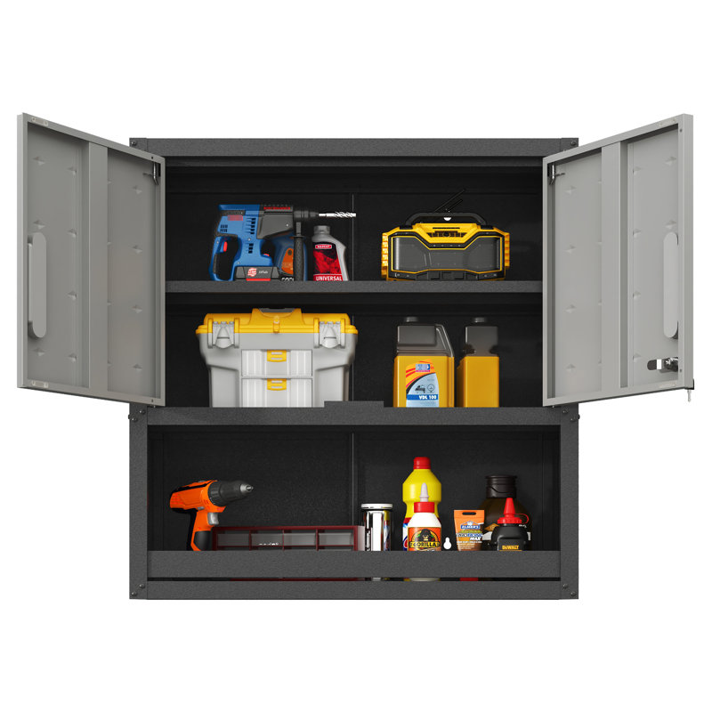 Metal Wall Storage Cabinet For Various Settings. With Locking Door And Shelf. For Garage, Warehouse, Office Modern With Lock. Office. , Long-Lasting Build