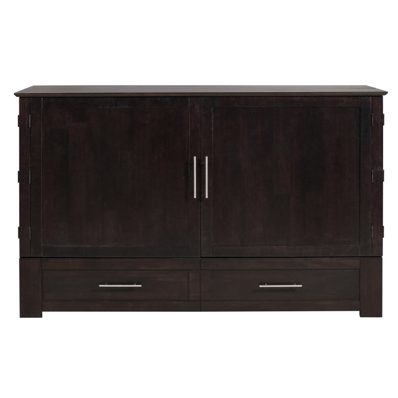 Kaneshiro Solid Wood Murphy Storage Bed, Java, Twin XL