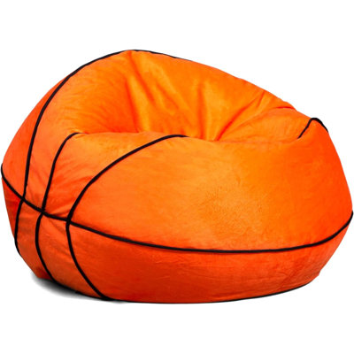 Sports Ball Bean Bag Chair, Basketball Plush, Soft Polyester, 2.5 Feet by Charlton Home