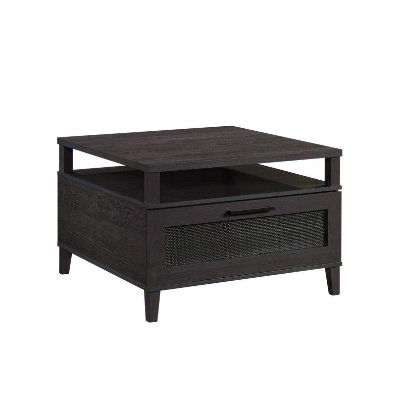 Table basse Coastal avec tiroir spacieux, finition noire