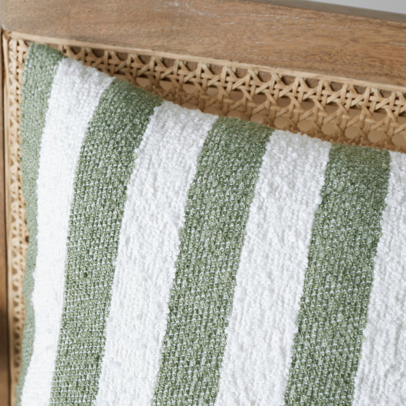 Boucle Stripe Cushion Cover, Olive Green
