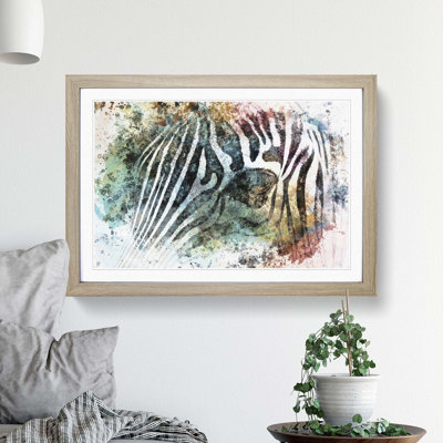 Portrait of a Zebra in Abstract - Framed Print