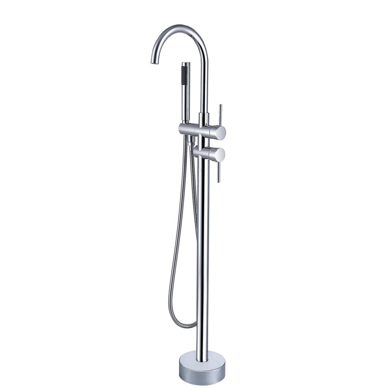 Robinet de baignoire autoportant avec douche à main - construction métallique, 45,9 po Garniture de salle de bain de 6,53 X po