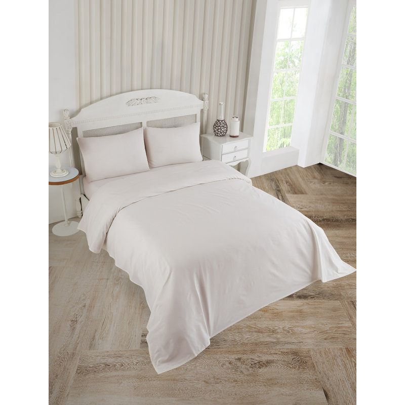 3 Pieces Bed Sheet Set, Twin, Cream