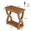 Table d'appoint à deux niveaux en bois massif avec rangement-883913033