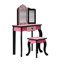 Teamson Kids Gisele Wooden Play Vanity Set with Tri-Fold Mirror, Storage Drawer, Matching Stool and Kids Makeup Table for Ages 3+-1028327168
