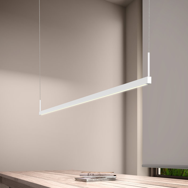 Thin-Line 1 - Light LED Pendant, Satin White, 3000K, 5" H x 96" W x 0.75" D