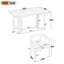 7 Piece Dining Table Set for 6, Rectangular Kitchen Table Set with 6 Upholstered Barrel-Back Chairs, Wood Grain Dining Room Table with Curved Chair Back and Padded Seats (Natural)-421578601-421578612