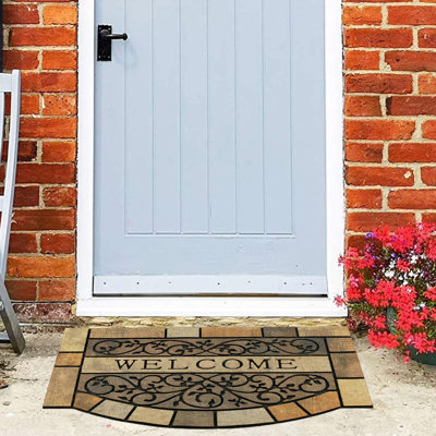Entrance Door Mat Large 24 X 36 Inch Entry Way Doormat Front Door Rugs Outdoors Heavy Duty Welcome Mat, Non Slip Rubber Back Low Profile For Garage, Patio, High Traffic Area, Vine