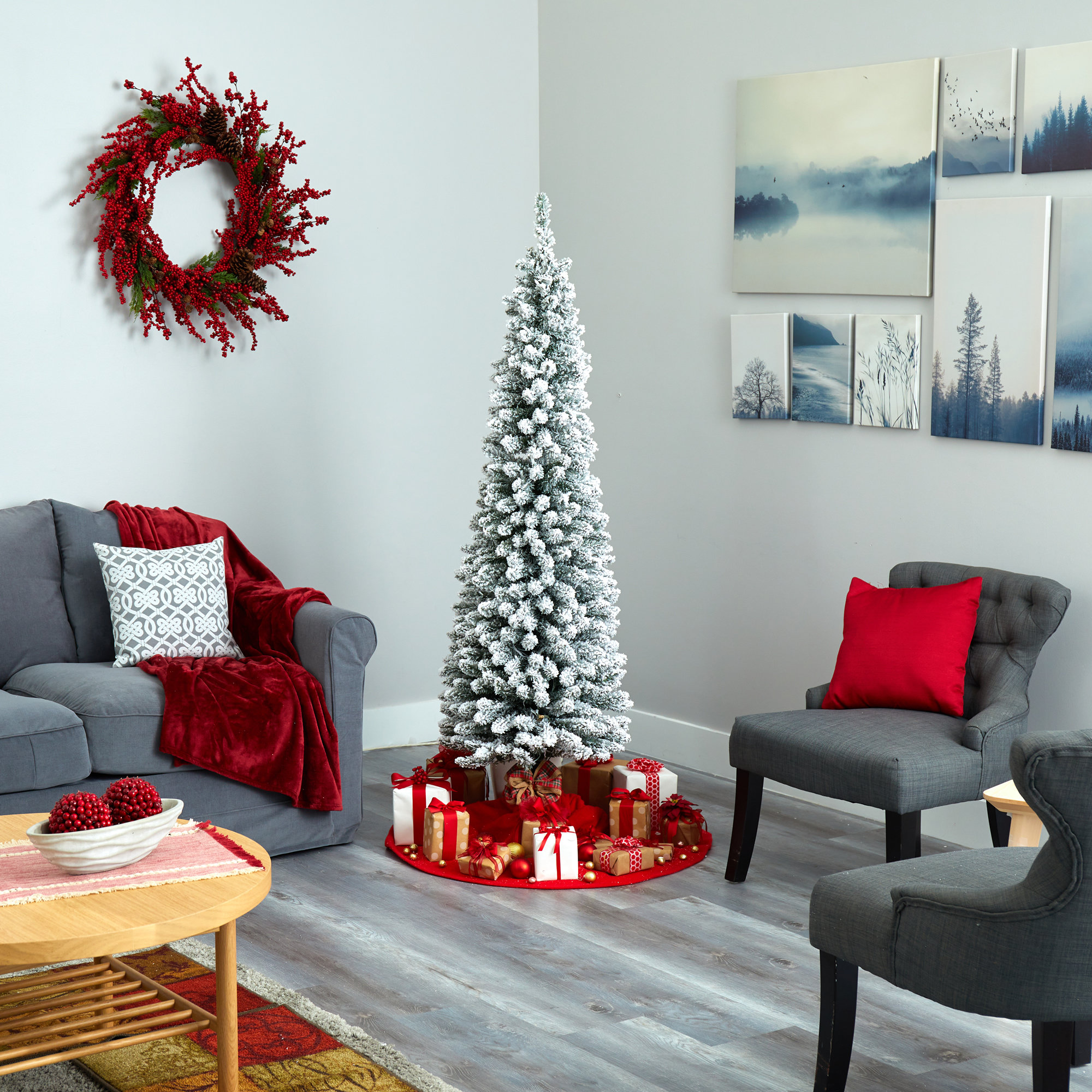 Lighted Artificial Spruce Christmas Tree, 6' H