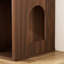 Enceinte de litière multifonctionnelle en noyer avec rangement en bois et design moderne