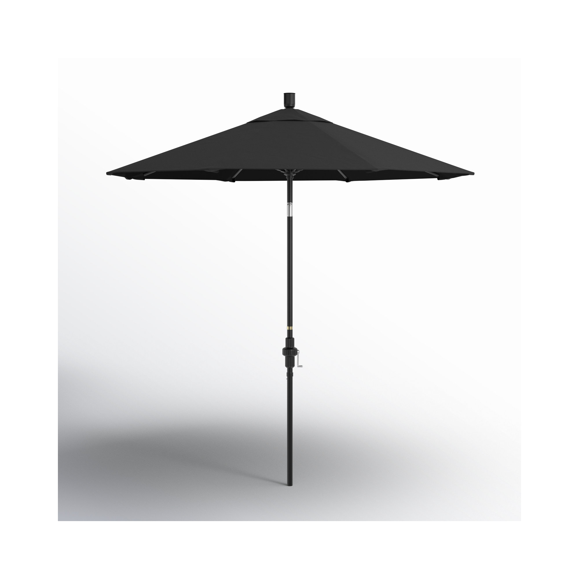 Brent 90'' Sunbrella® Outdoor Umbrella, Black , Canvas Pacific Blue Sunbrella® Canvas