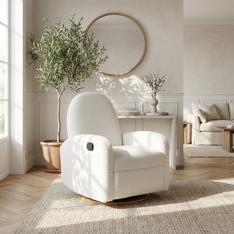 Modern Swivel Glider Recliner Chair with 360-Degree Rotation and Gentle Rocking Motion for Ultimate Relaxation and Comfort in Living Rooms, Bedrooms, or Home Offices