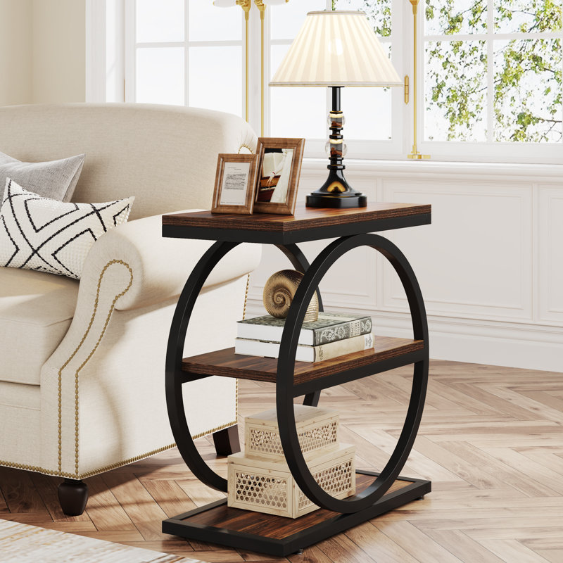 Maneeta Rectangular End Table Set, Brown/Black