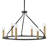 6-Light Two-Tone Candle Wagon Wheel Chandelier