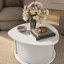 Table basse Ciane avec coffre piédestal et plateau de table brillant