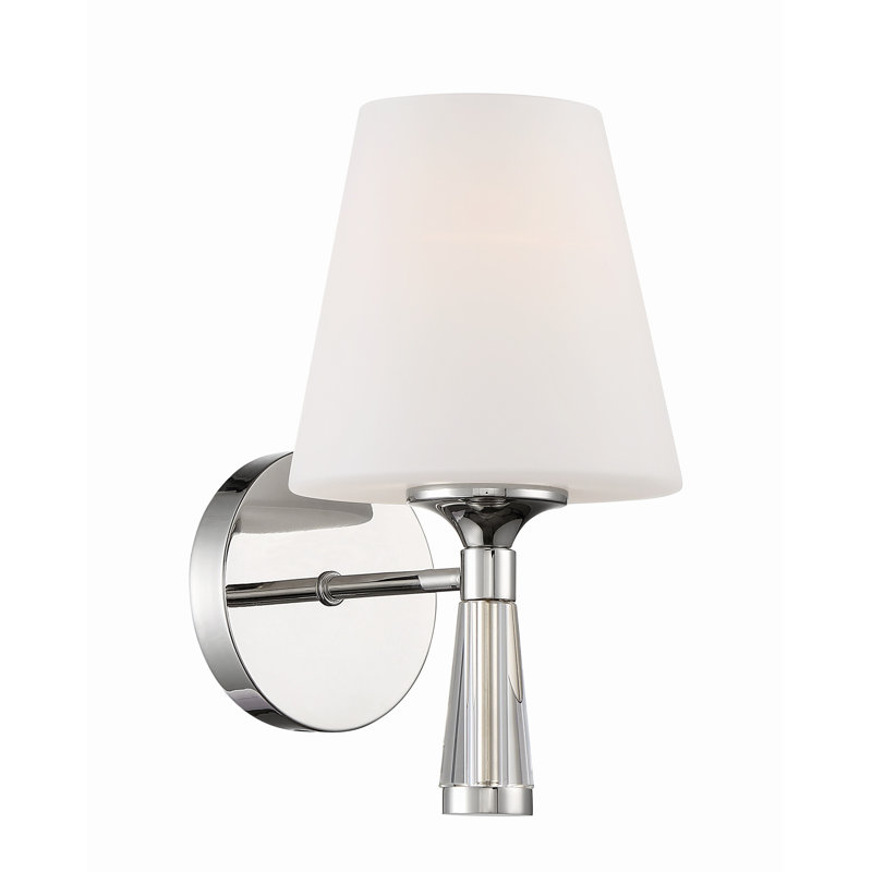 Applique murale 1 lumière pour salle de bain à intensité variable Lockard, Nickel