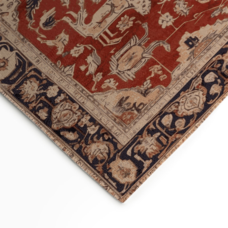Tapis d'intérieur et d'extérieur brun Persian, Rectangle 5 pi x 7 pi