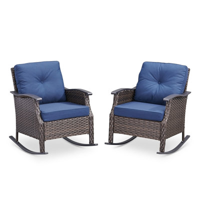 Ensemble de 2 chaises d'extérieur coulissantes en osier