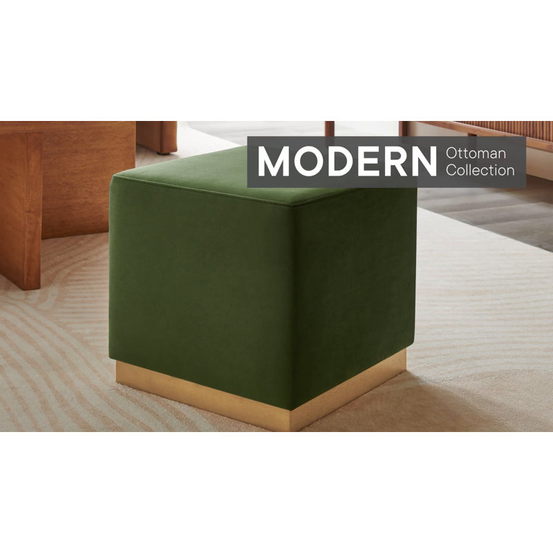 Tilden Large Round Off-White Boucle Upholstered Ottoman with Walnut Base