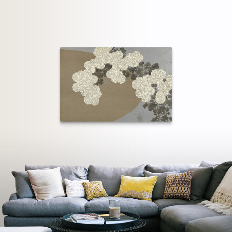 "Chrysanthèmes" par Kamisaka sekka, reproduction d’art sur toile, Toile tendue, H 32 po x l 48 po x P 1,25 po